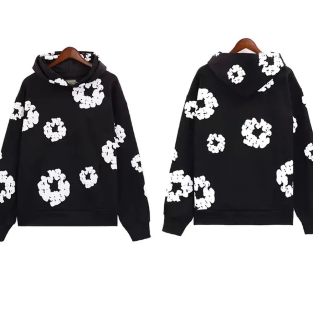 Floral Black and White Women's Hoodie